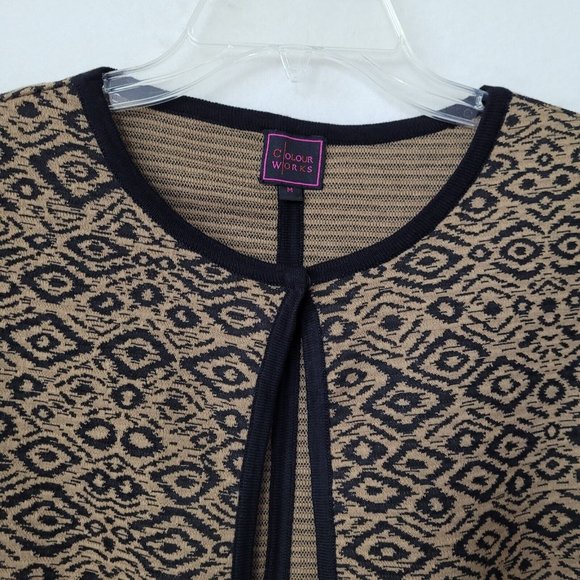 Colour Works Sweater Womens M Snap Closure Long Sleeve Diamond‎ Print Cardigan - Picture 5 of 12